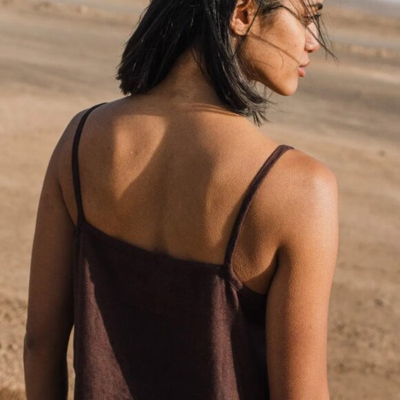 not Perfect Linen Purple Slip Dress Size S/M - Picture 8 of 8